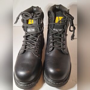 Size 8.5 caterpillar steel toe work boots black